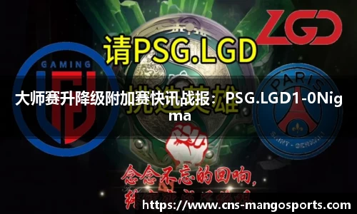 大师赛升降级附加赛快讯战报：PSG.LGD1-0Nigma